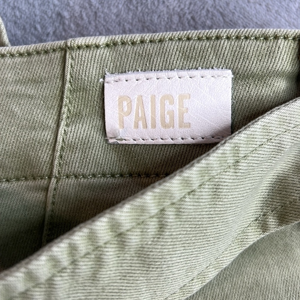 🎯NWOT Paige Mayslie Self Tie Jogger Green Size 27 - Picture 10 of 16